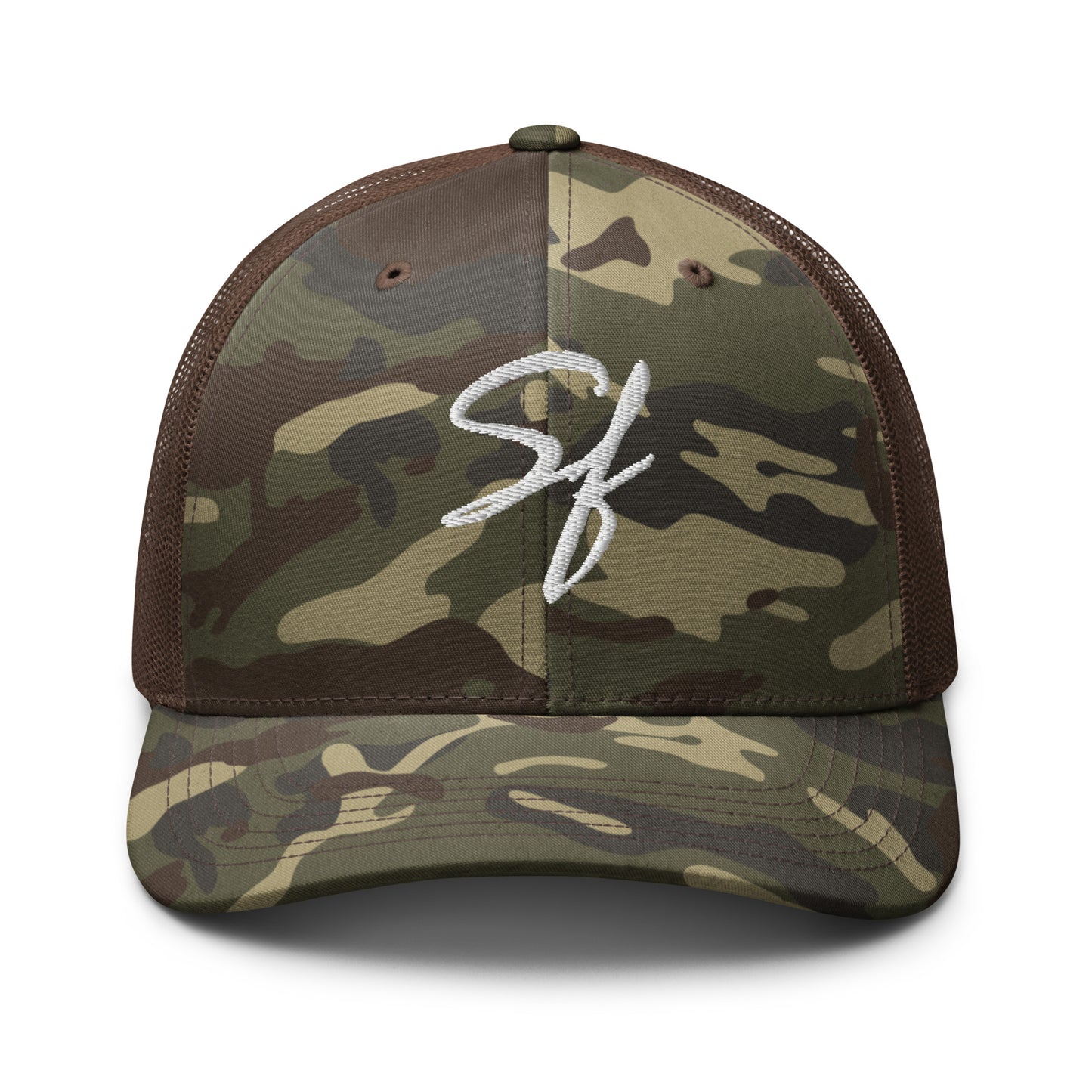 sf Camouflage trucker hat