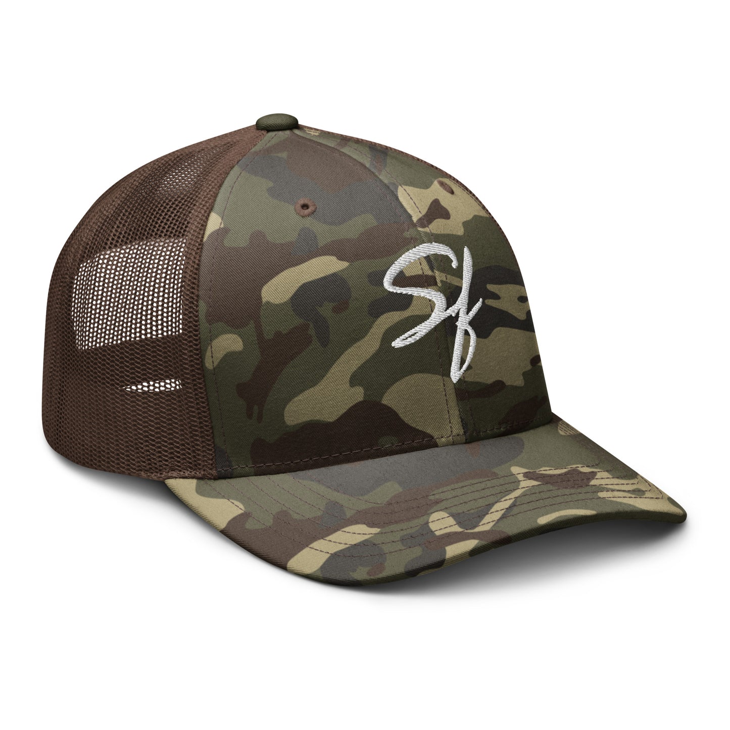 sf Camouflage trucker hat