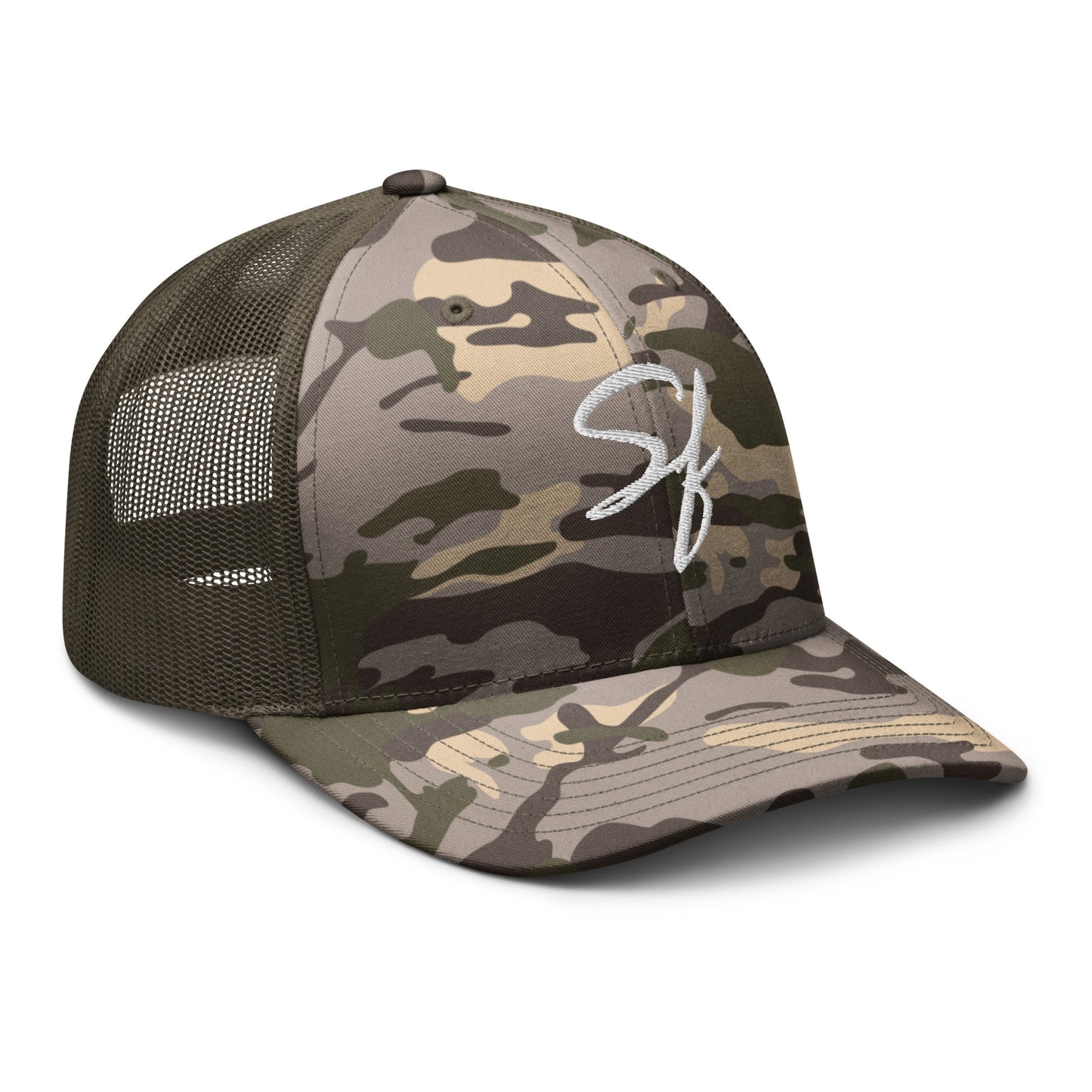 sf Camouflage trucker hat